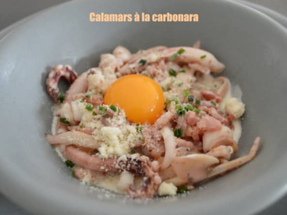 Calamars à la carbonara