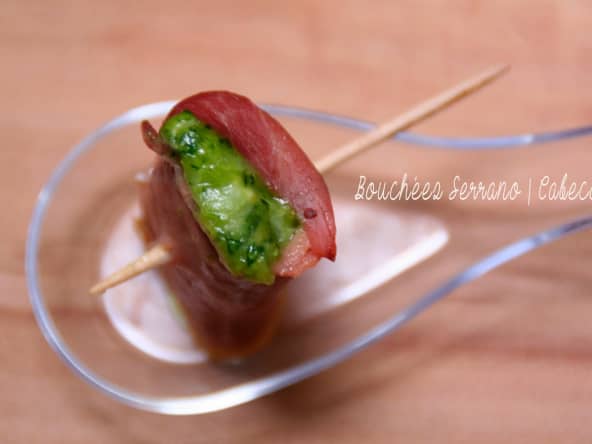 Bouchées de jambon Serrano et fromage Cabecou