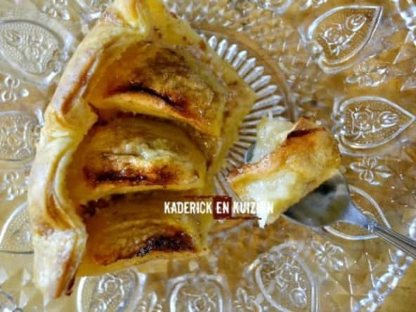 Tarte pommes à l'ancienne, amande, vanille