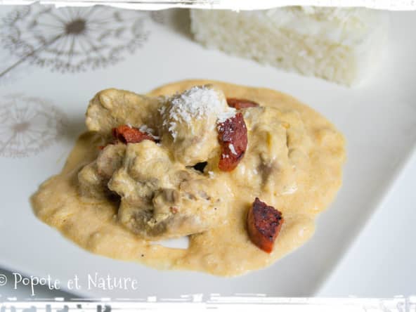 Sauté de dinde à la noix de coco et au chorizo