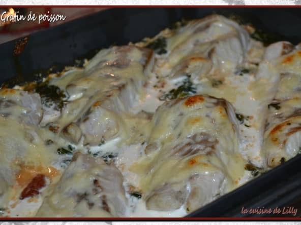 Gratin de poisson aux épinards
