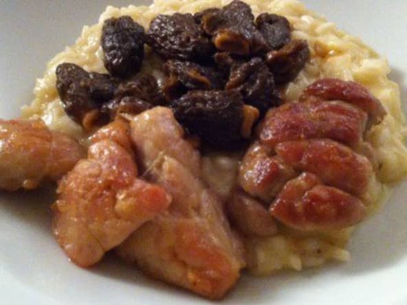 Ris de veau, risotto aux morilles