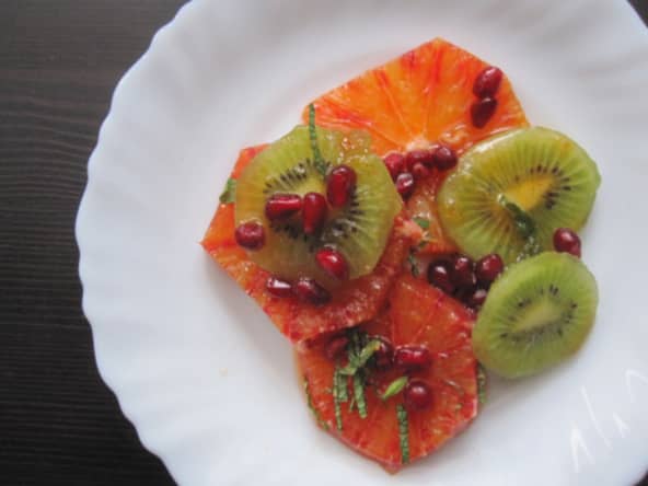 Salade d'oranges, kiwis et grenades