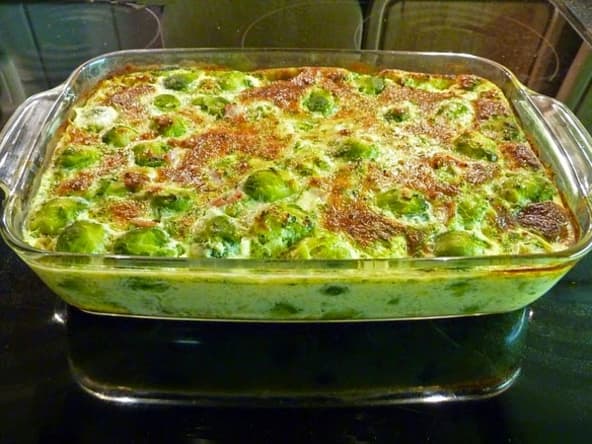 Clafoutis aux choux de Bruxelles à l'edam