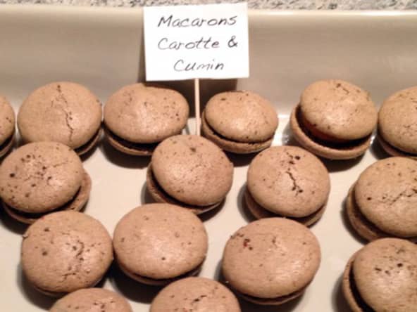 Macarons apéritifs carottes et cumin