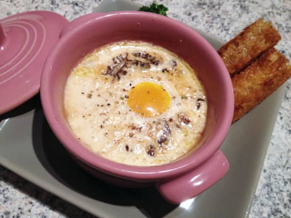 Oeufs en cocotte aux morilles