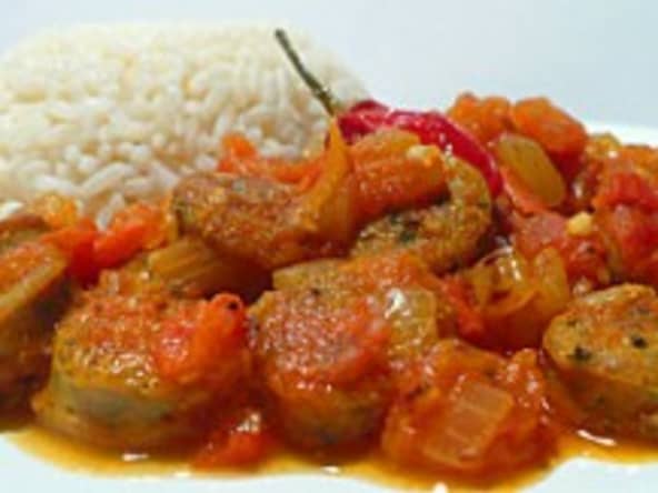 Rougail saucisse réunionnais