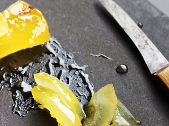 Cédrat confit à l'iranienne, parfumé à la cardamome et à l'eau de rose