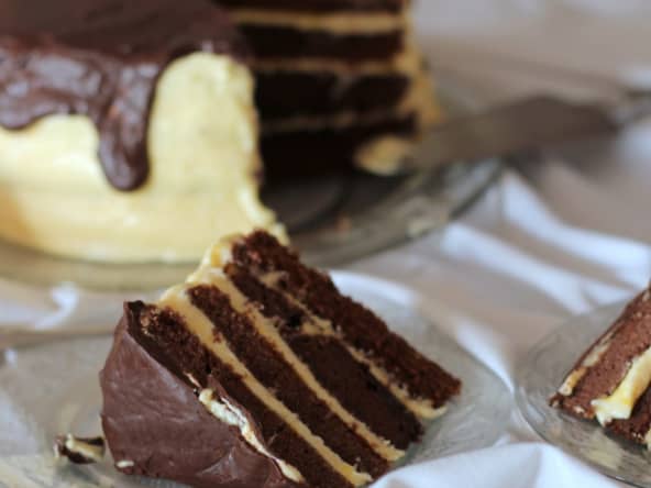 Layer cake chocolat mangue