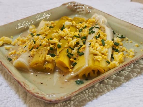 Poireaux vinaigrette oeuf mimosa