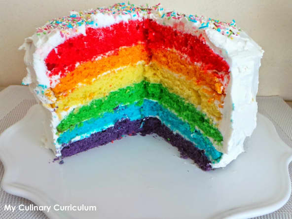 Rainbow cake ou gâteau arc-en-ciel
