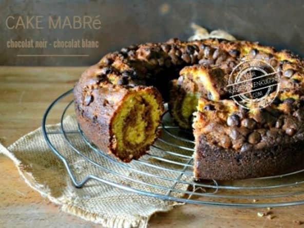 Cake marbré façon savane mi chocolat noir mi chocolat blanc