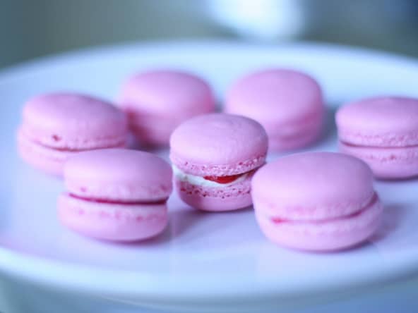 Macaron aux framboises