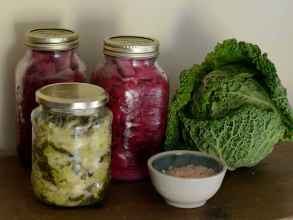 Bocaux de chou fermenté