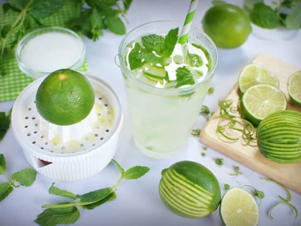 Preparation limonade à la menthe