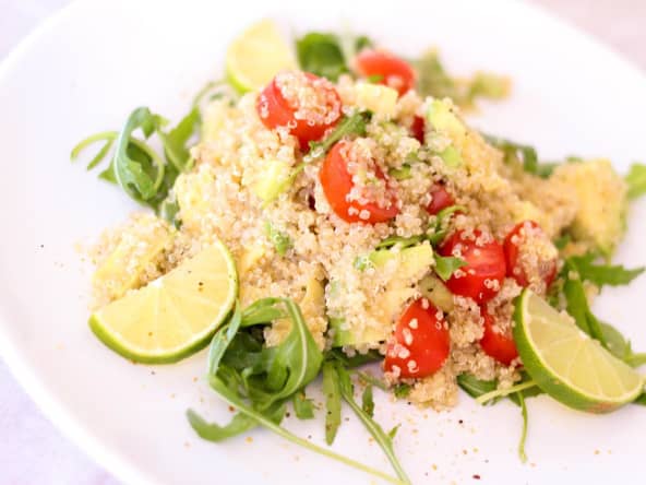 Salade de quinoa, tomates et citron vert