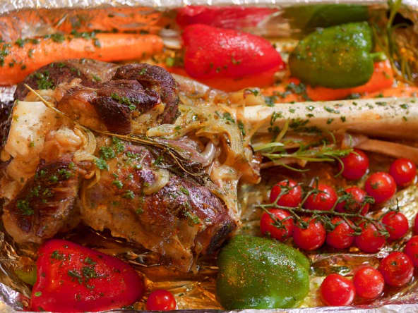 Gigot d'agneau et légumes