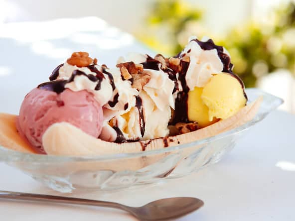 Banana Split chocolat vanille fraise
