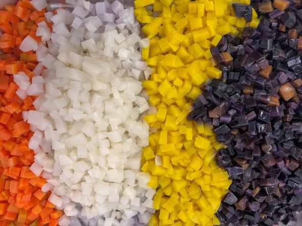 Brunoises de légumes