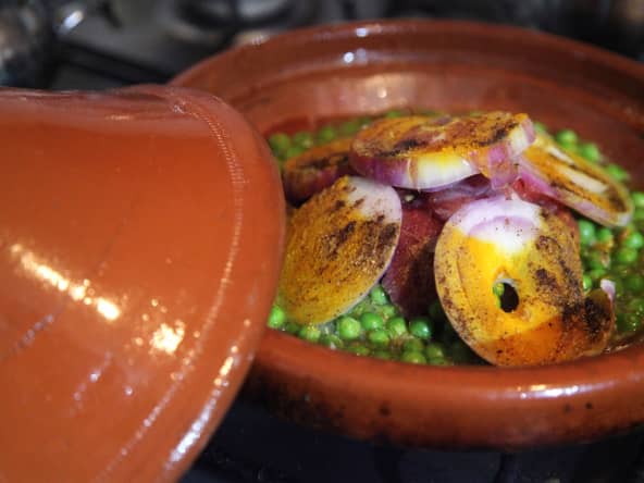 Tajine marocain aux petits pois