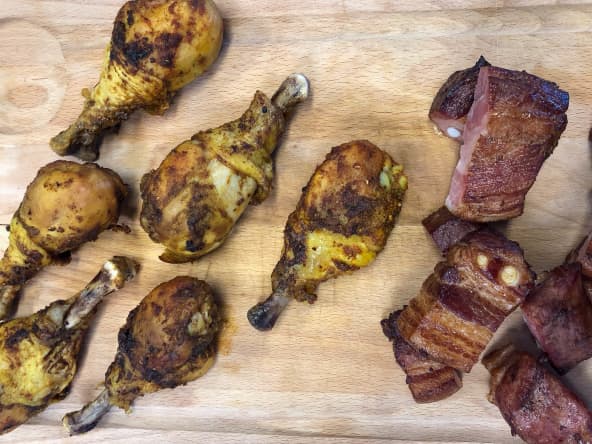 Planche de pilons de poulet et rillons