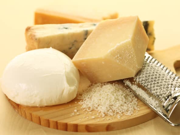 Différents fromages italiens