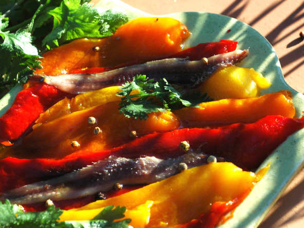 Poivrons et anchois marinés