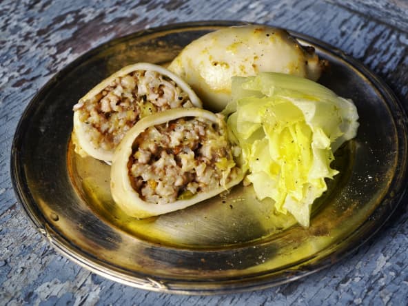 Calamars farcis à la grecque