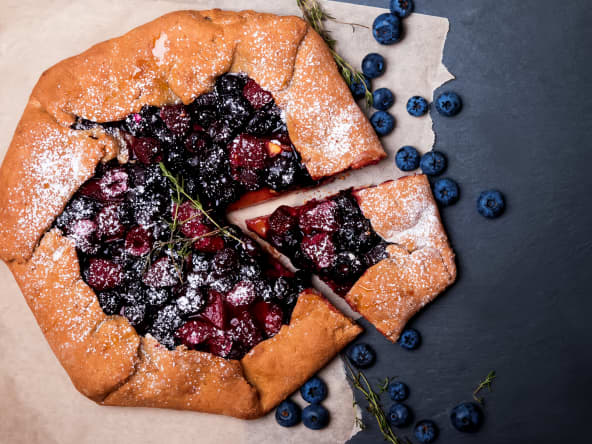 Tarte rustique aux myrtilles