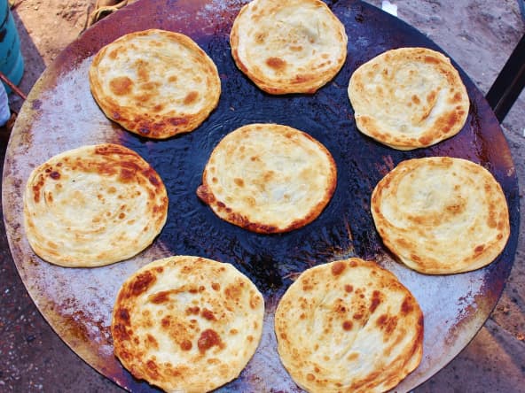 Cuisson de pain paratha