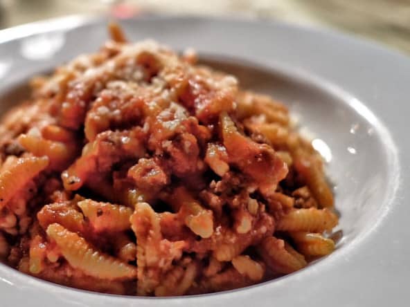 Malloreddus, sauce tomate, champignon et pecorino