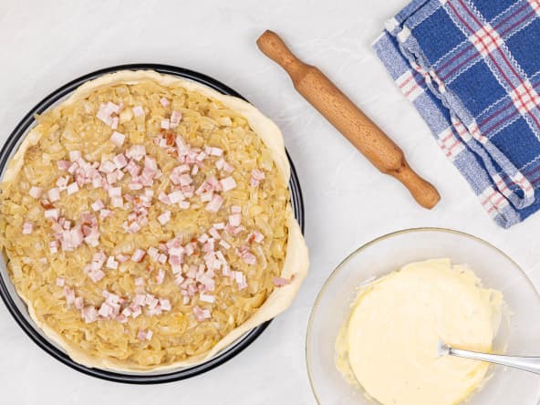 Tarte à l'oignon et bacon