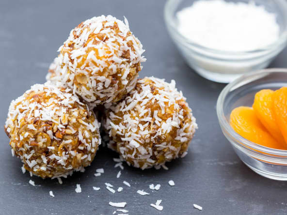 Boules énergétiques, abricots secs et coco