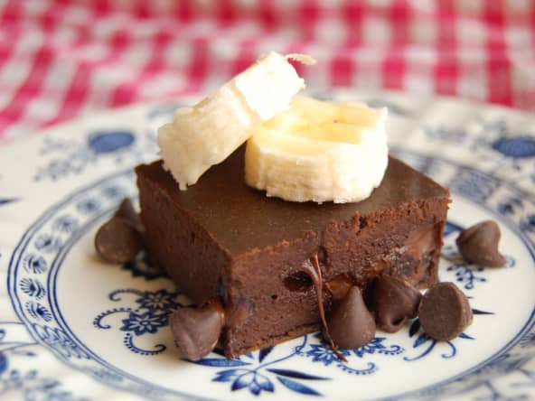 Brownie sans gluten à la banane et au beurre de cacahuète