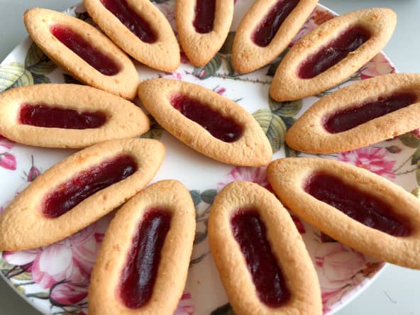 Assiette de barquettes à la framboise