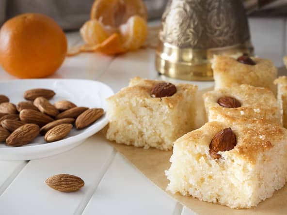 Basboussa aux amandes et orange
