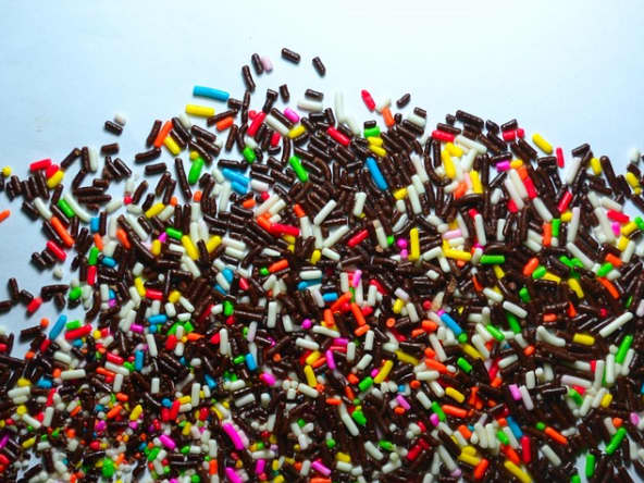 Vermicelles de chocolat colorés