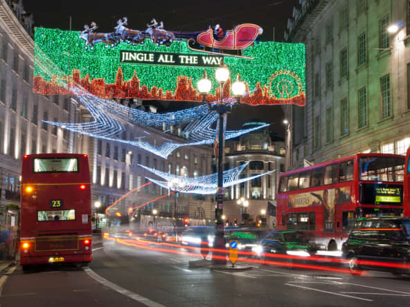 Décoration de noël dans les rues de Londres