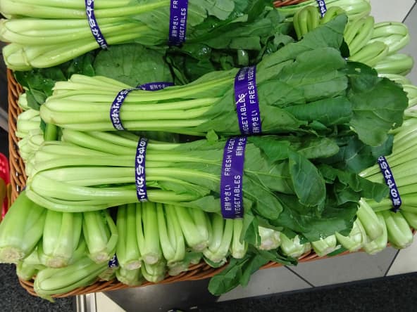 Bok choy en vente sur un marché chinois
