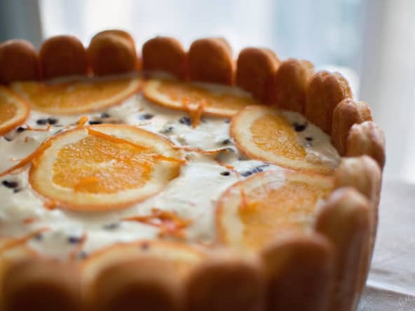 Charlotte orange et pépites de chocolat