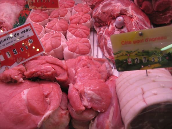 Viande sur le marché