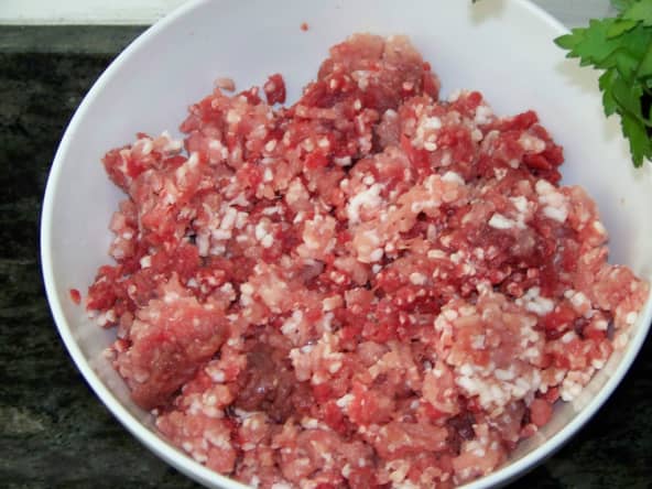 Assiette de viande hachée