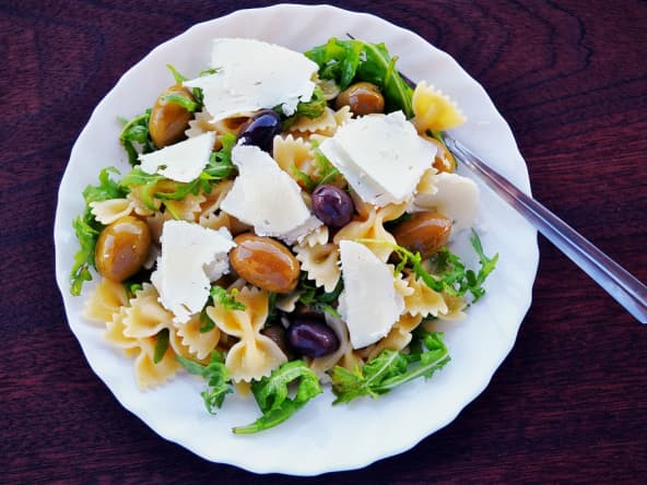 Salade de pâtes et fromage de brebis