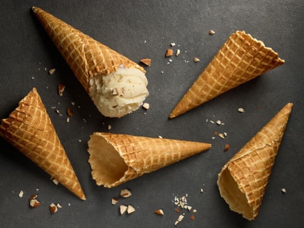 Cornets de glace en gaufrette