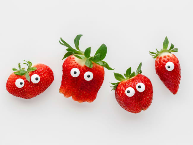 Fraises aux drôles de visages