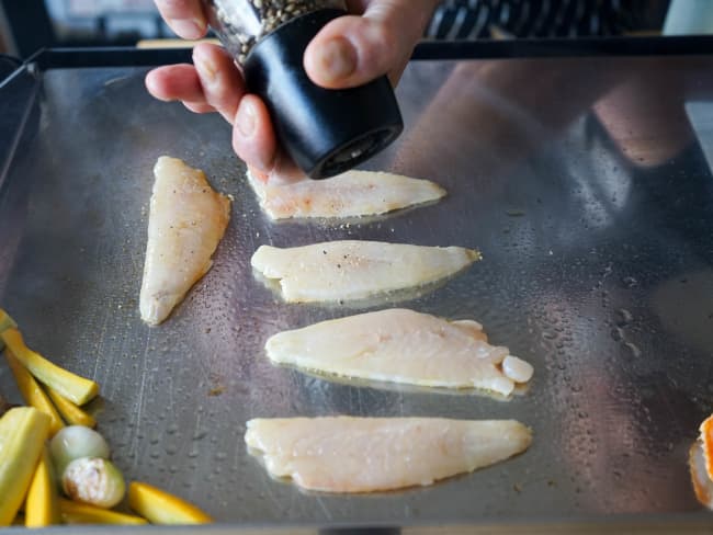 Filets de rougets cuits à la plancha