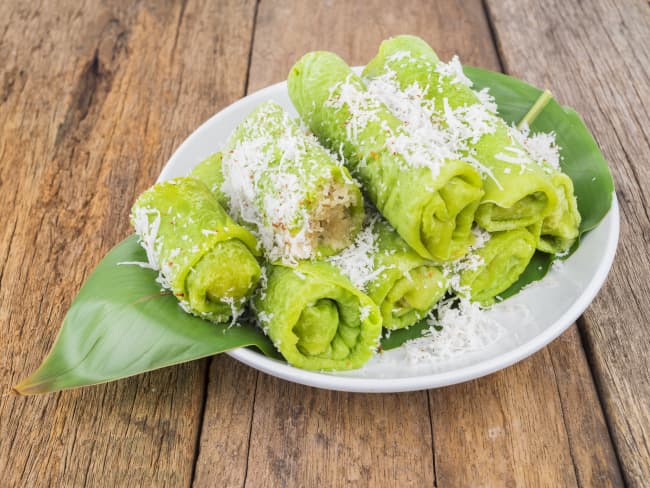 Crêpes balinaises vertes à la noix de coco