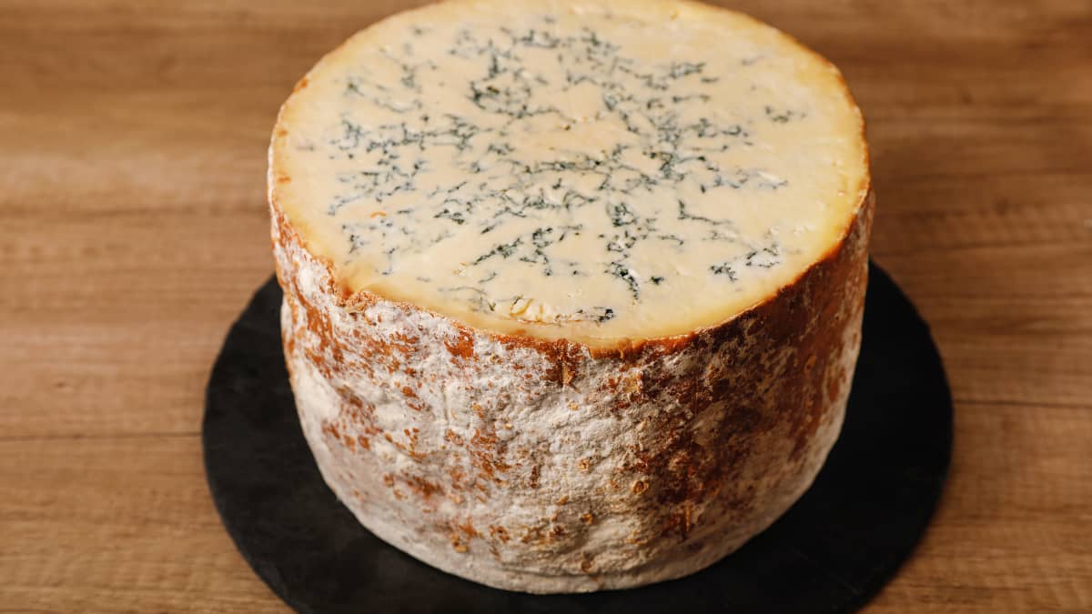 Stilton entier sur fond bois