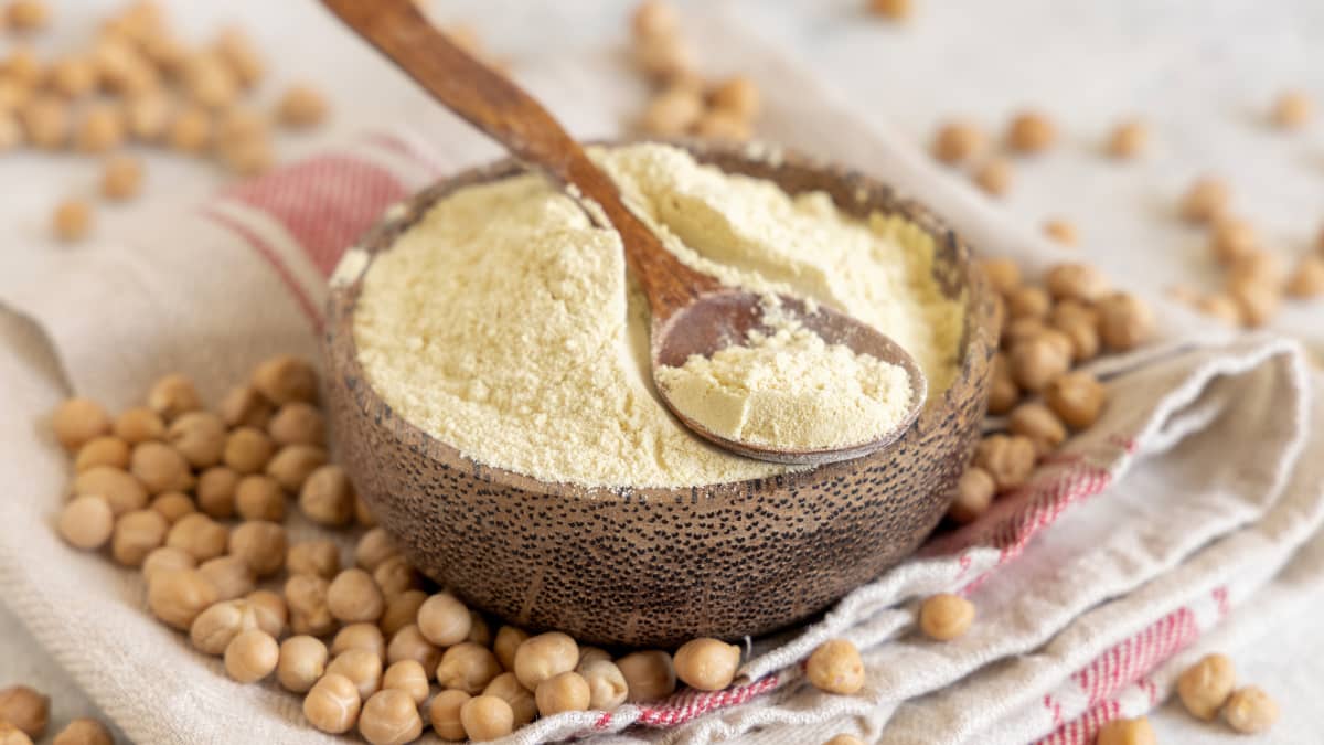 Farine de pois chiche et pois chiches