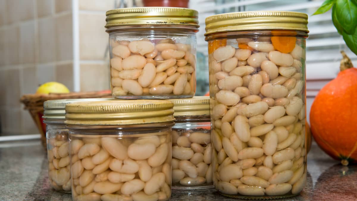 Bocaux de haricots tarbais